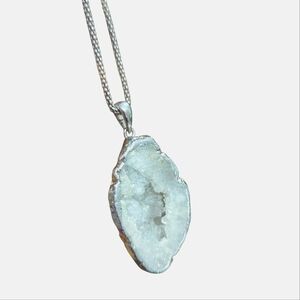 White Druzy Pendant